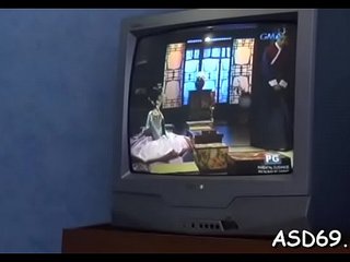 Honeys strips to play with cock